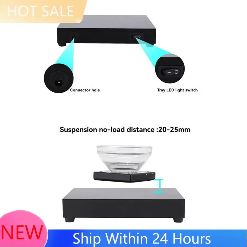 ~【IN  Stock】Rotating Floating Platform Magnetic Levitating Display Stand With LED Light For Jewelry& Collectibles For Exhibition