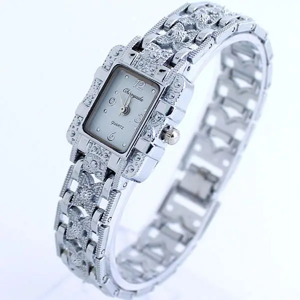 Montre à Quartz pour femmes, cadran rectangulaire, argent, acier inoxydable, cristal, à la mode, grandes relojes, offre spéciale