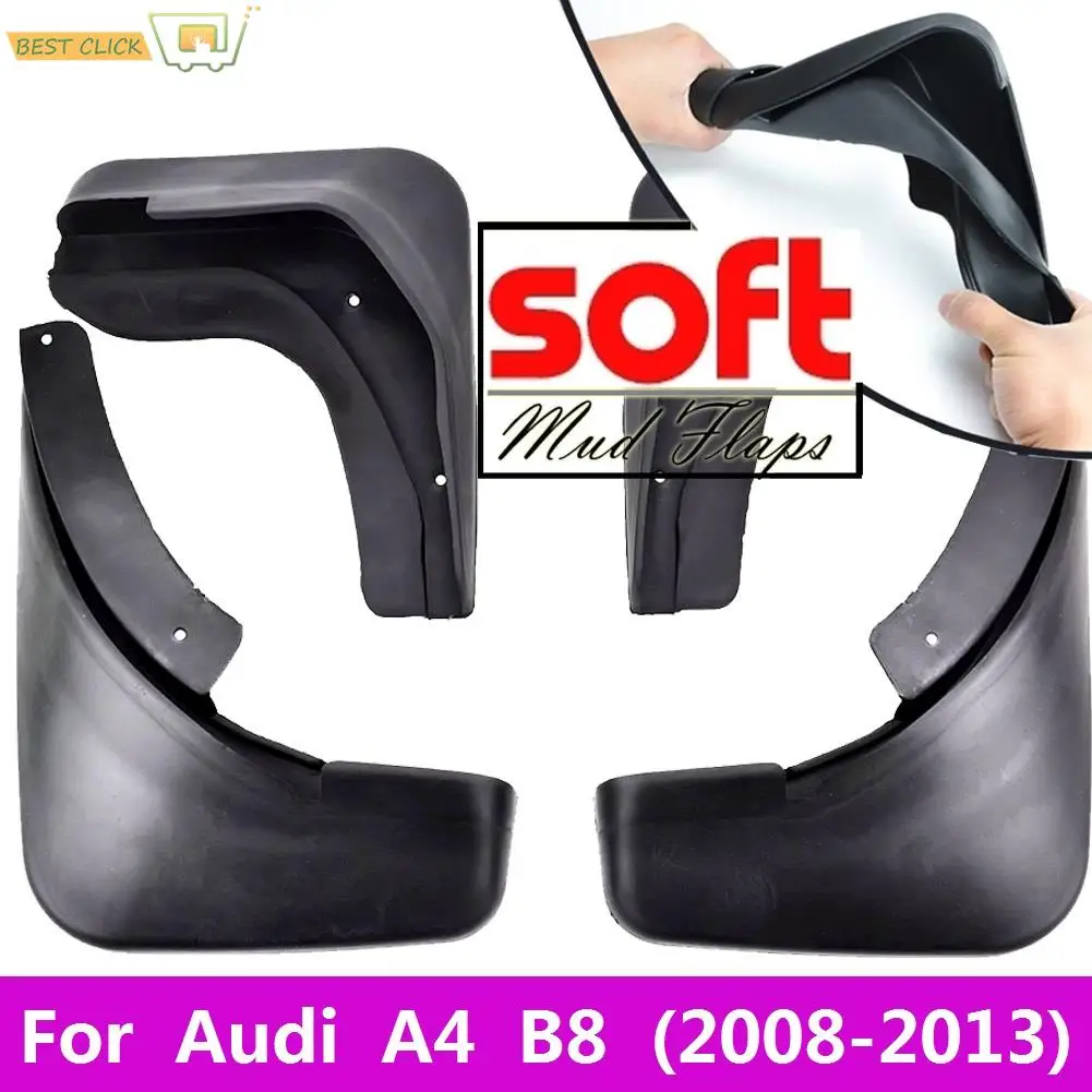 Set Molded Car Mud Flaps For Audi A4 B8 2008 2009 2010 2011 2012 2013 Splash Guards Mud Flap Mudguards Fender Styling