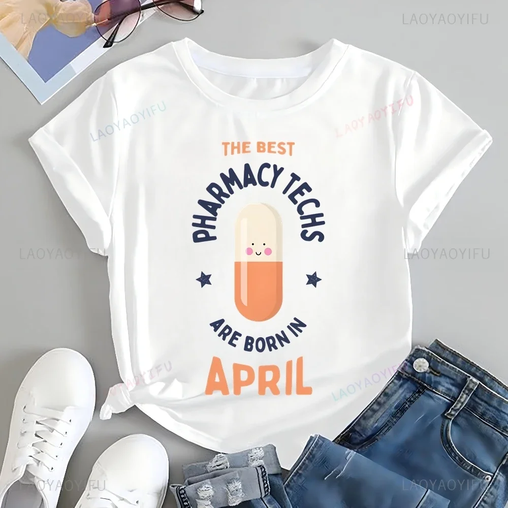 أفضل تقنية الصيدلة ولدت في تي شيرت مطبوع تي شيرت فني الصيدلة الصيدلة للجنسين قميص قطني كبير تي شيرت #5