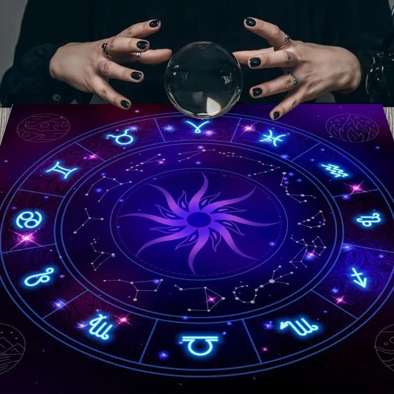 Q39E 50x50/60x60/75x75cm Tarot Tablecloth Mat Divinations Board Game Oracles Card Pad
