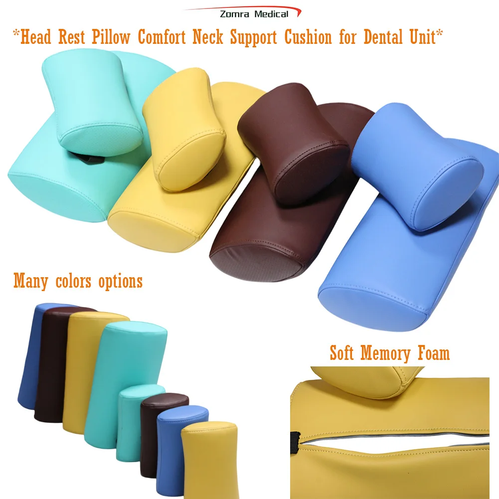 Memory Foam Dental Chair Neck Pillow Ergonomic Patient Head Rest Cushion Removable Cover Dental Unit Chair Spare Parts