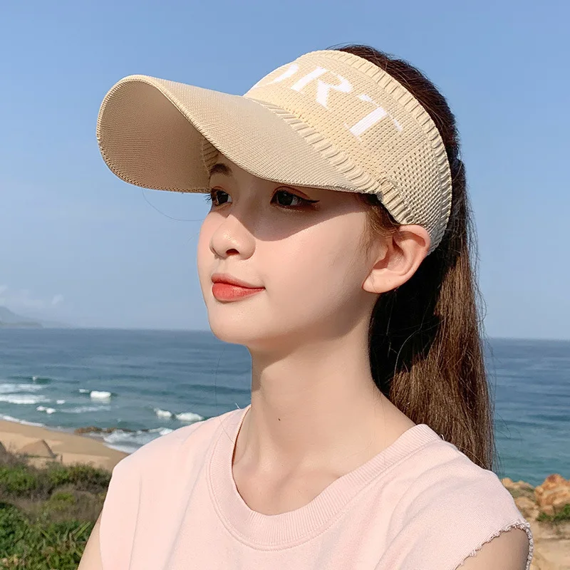 Summer Women's Sun Visor Shopping Cycling UV Protection Baseball Cap Golf Seaside Breathable Tennis Lady Jogging Empty Top Hat