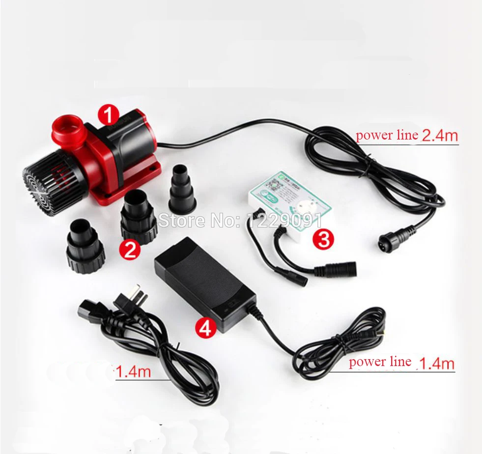 

mute Aquarium Water Pump Dc 24v variable frequency Submersible fish tank pump high lift adjustable flow with control panel