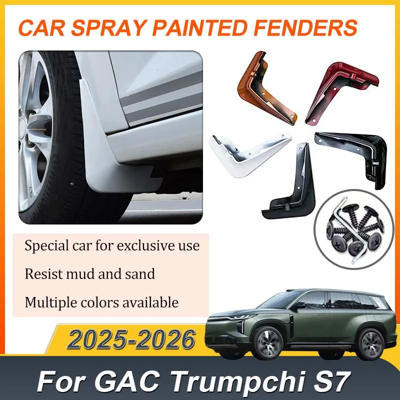 

4PCS For GAC Trumpchi S7 2025 Accessories 2026 Spray Baking Mud Flaps Front Rear Fender Flares Protect MudGuards Car Accessories