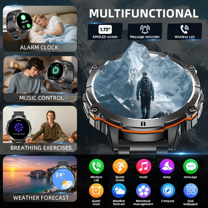 LIGE nouveau GPS Tracker montre intelligente pour hommes 900mAh grande batterie AMOLED écran hommes montres moniteur de santé BT appel Smartwatch homme