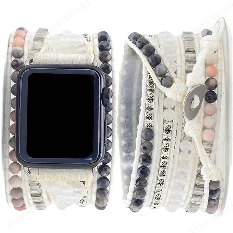 Bohemen band voor Apple Watch Ultra Band 49 mm 44 mm 45 mm 41 mm 42 mm 38 handgemaakte natuurlijke kralen armband Iwatch serie 8 7 6 Se 5 3