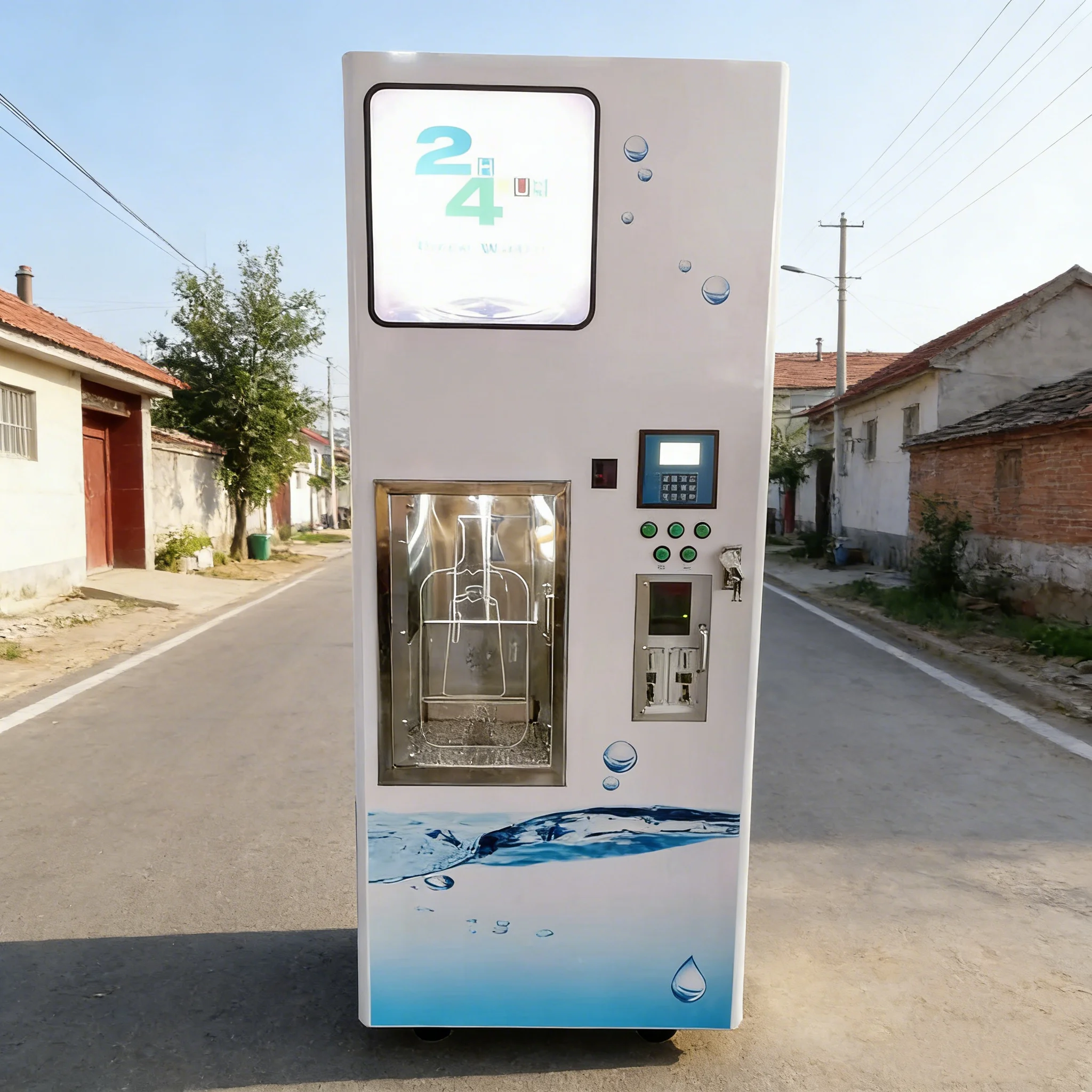 Customized Self Service Coin Operated RO Purified Drinking Water Dispenser Vending Machine for Communal Water Filling