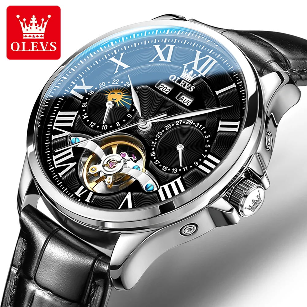 

OLEVS 7013 Watch Man Luxury Original Automatic Mechanical Business Watch﻿ Waterproof Luminous Week Date Watches For Man