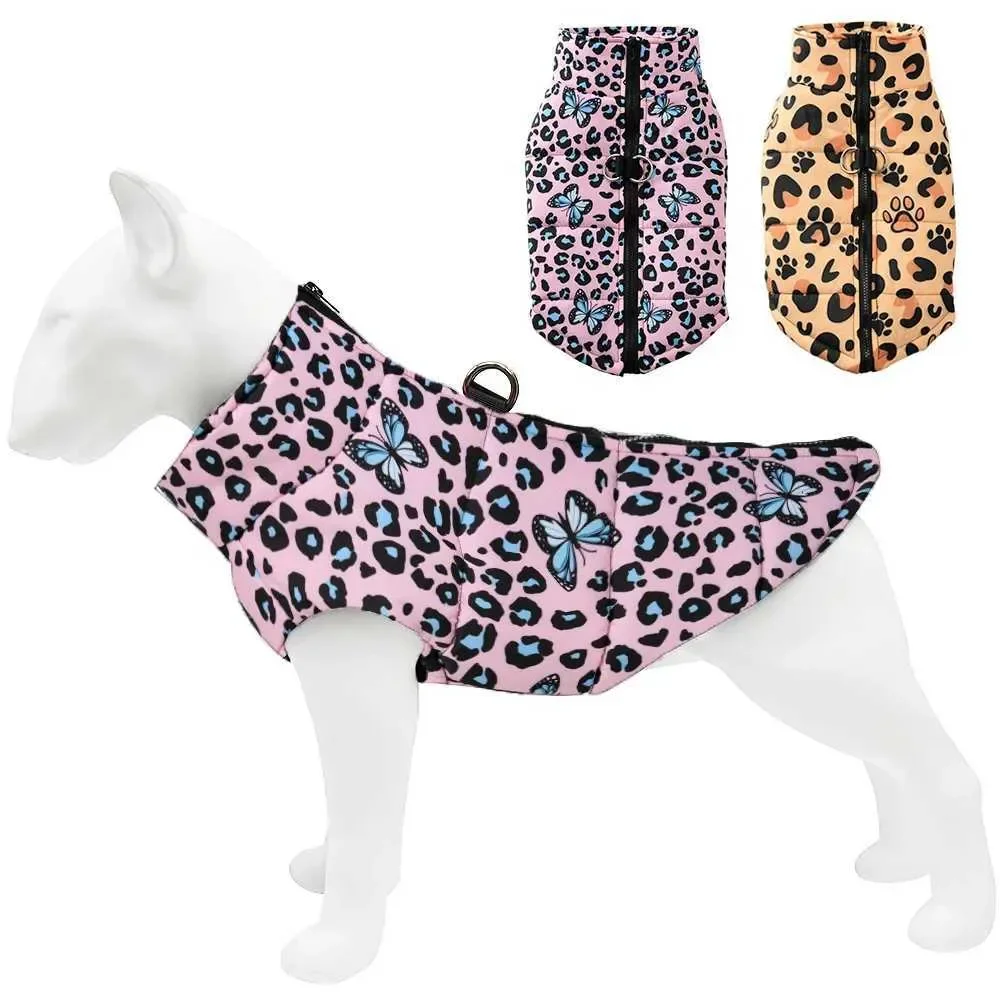 

Autumn Winter Dog et For Small Large Dogs Outdoor Walking Waterproof Windproof Pet Butterfly Print Clothes Labrador Costume