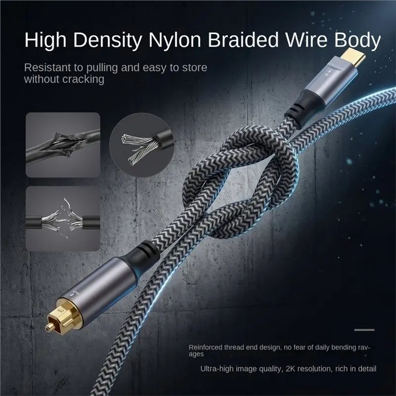 【VALUE MONEY】USB C To Optical Audio Cable Type-C To SPDIF Toklink 96Khz 24Bit Supports Digital Audio Output