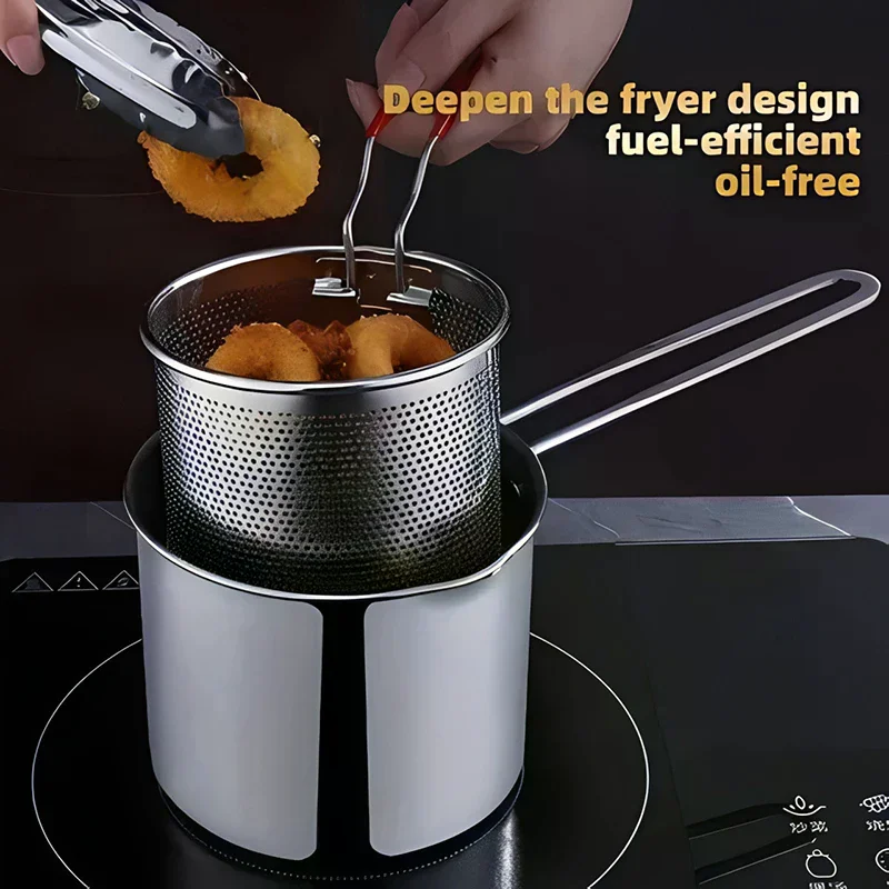 Stainless Steel Deep Fryer Multi-functional Small Pot Kitchen-specific Frying Chicken And Other Cooking Tools