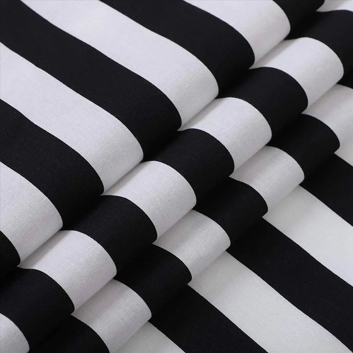 ABKM Striped Table Runner Polyester Table Decor Tablecloth for Indoor Outdoor Events Family Dinner(Black and White,10 Pack)