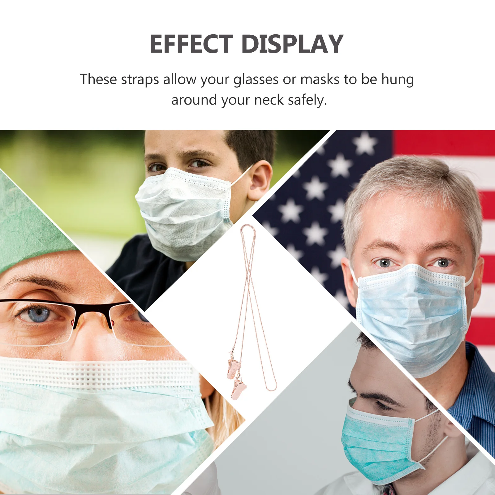 

Metal Sunglasses Chains Eyeglass Cord Face Mask Neck Hanging Ropes Adjustable Anti-Slip Fashion Chain Pendant For Sports Outing