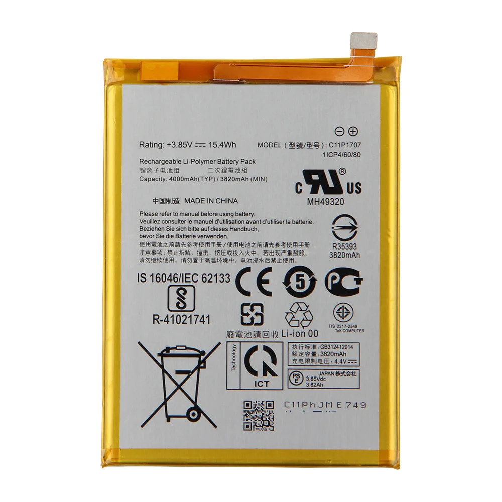 Replacement Phone Battery C11P1707 For ASUS ZenFone ZB555KL Max M1 4000mAh Quality Batteries With Tool