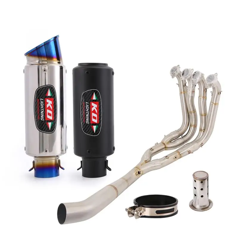 60MM Motorcycle Exhaust System Muffler Header Link Pipe With DB Killer For BMW S1000RR 2010-2018 S1000R 2015-2018