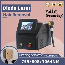 New Portable Diode Laser Hair Removal Machine 808nm Laser Painless Permanent Hair Removal Equipment Salon Face Body Hair Removal