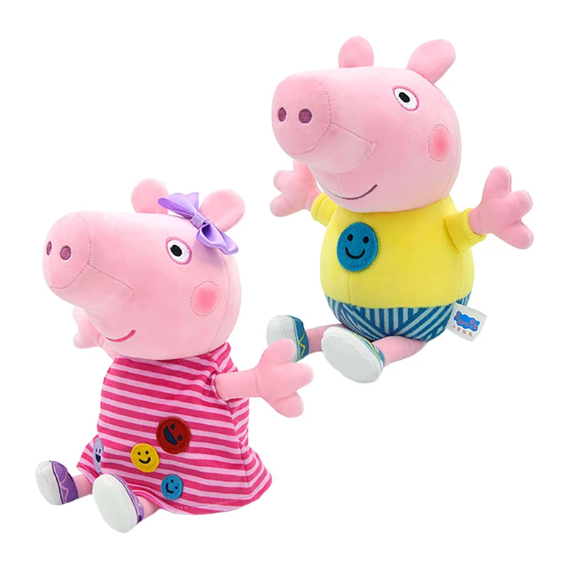 Genuine Peppa Pig George Pig 30 cm Anime Figure Plush Dolls Pig Toys PP Cotton Anime Figure Model Kids Xmas Gifts Toys