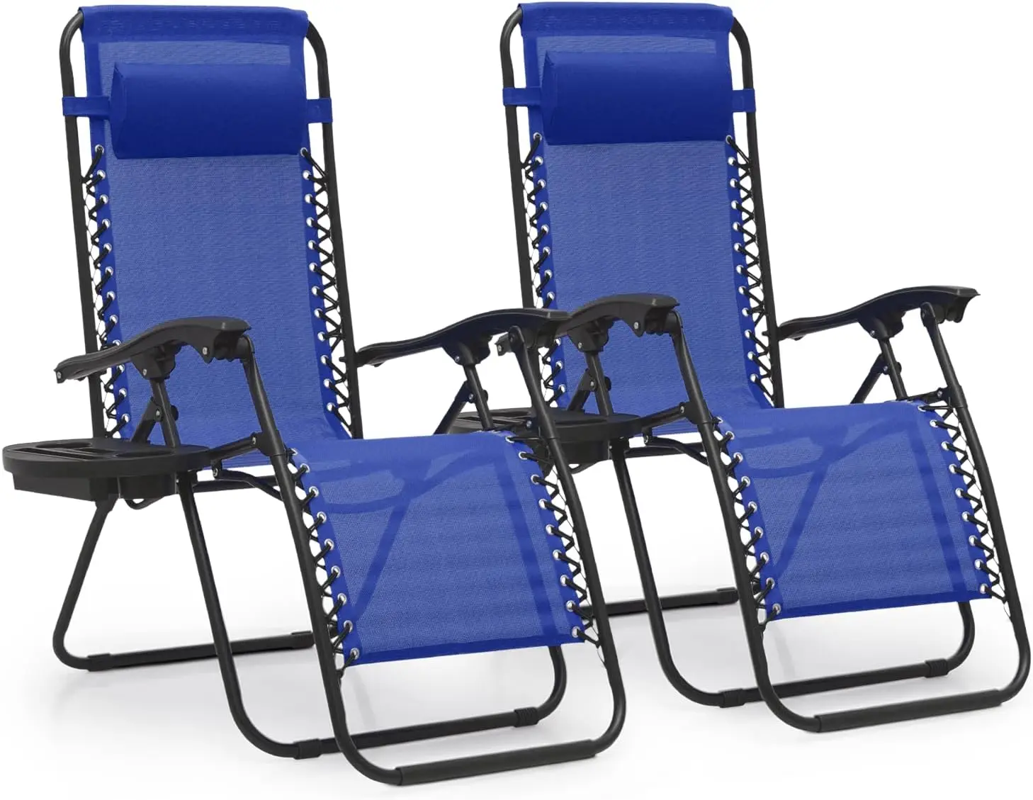 

Zero Gravity Chairs Set of 2 Outdoor Folding Patio Lounge Reclining Lawn Beach Chairs for Adults, Blue