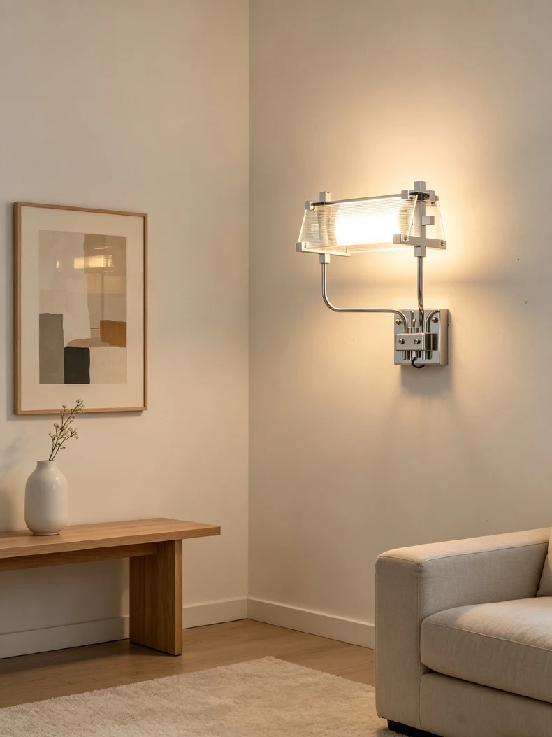 Nordic Industrial Glass Metal Background Wall Lamp Adjust