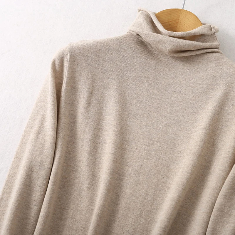 Women\'s 63.9% Silk 10.2% Cashmere Mockneck everyday Long Sleeve Pullover Solid Color Sweater Top Shirt XL XXL LY038