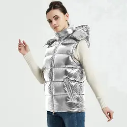 European Fashion Silver Women's Short Vest New 2024 Spring Autumn Waterproof Sleeveless Jacket Casual Lightweight Vests Jacekts