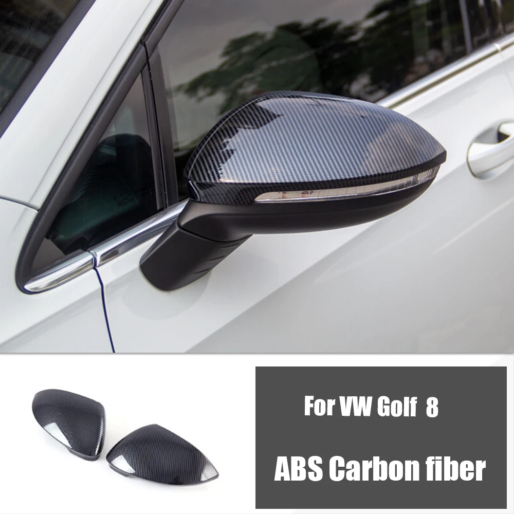 Accesorios de carbono cromado para manija de puerta de coche, cubierta de espejo, embellecedor de luces antiniebla traseras para Volkswagen VW Golf 8 MK8 2021 2022