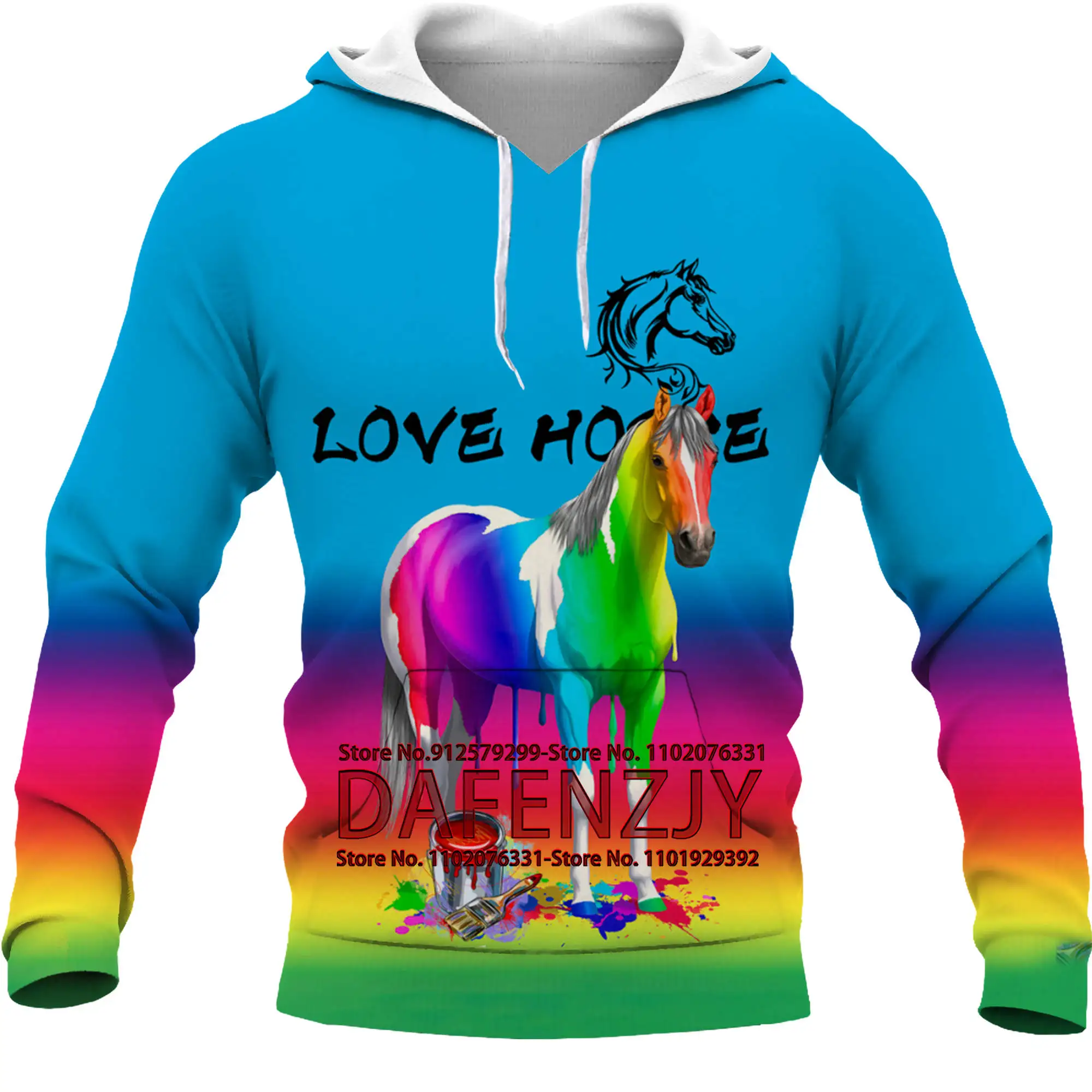 Men Women Cool Animal Horse Hoodies 3D Printed Fashion Sweatshirts High Quality Pullover Long Sleeve