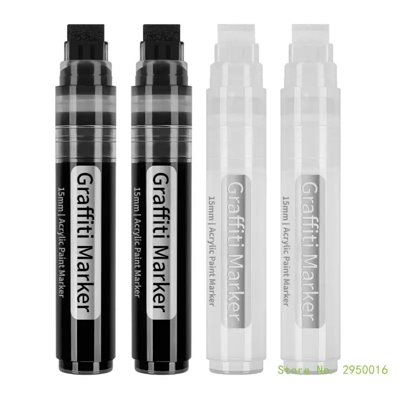 2pcs Graffiti  Marker Paint Marker 15mm Wide Tip Large Acrylic Paint Pens for Drawing DIY Crafting Writing and Drawing