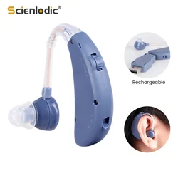 Audífono Digital recargable para ancianos, amplificador de sonido, sordera BTE, inalámbrico