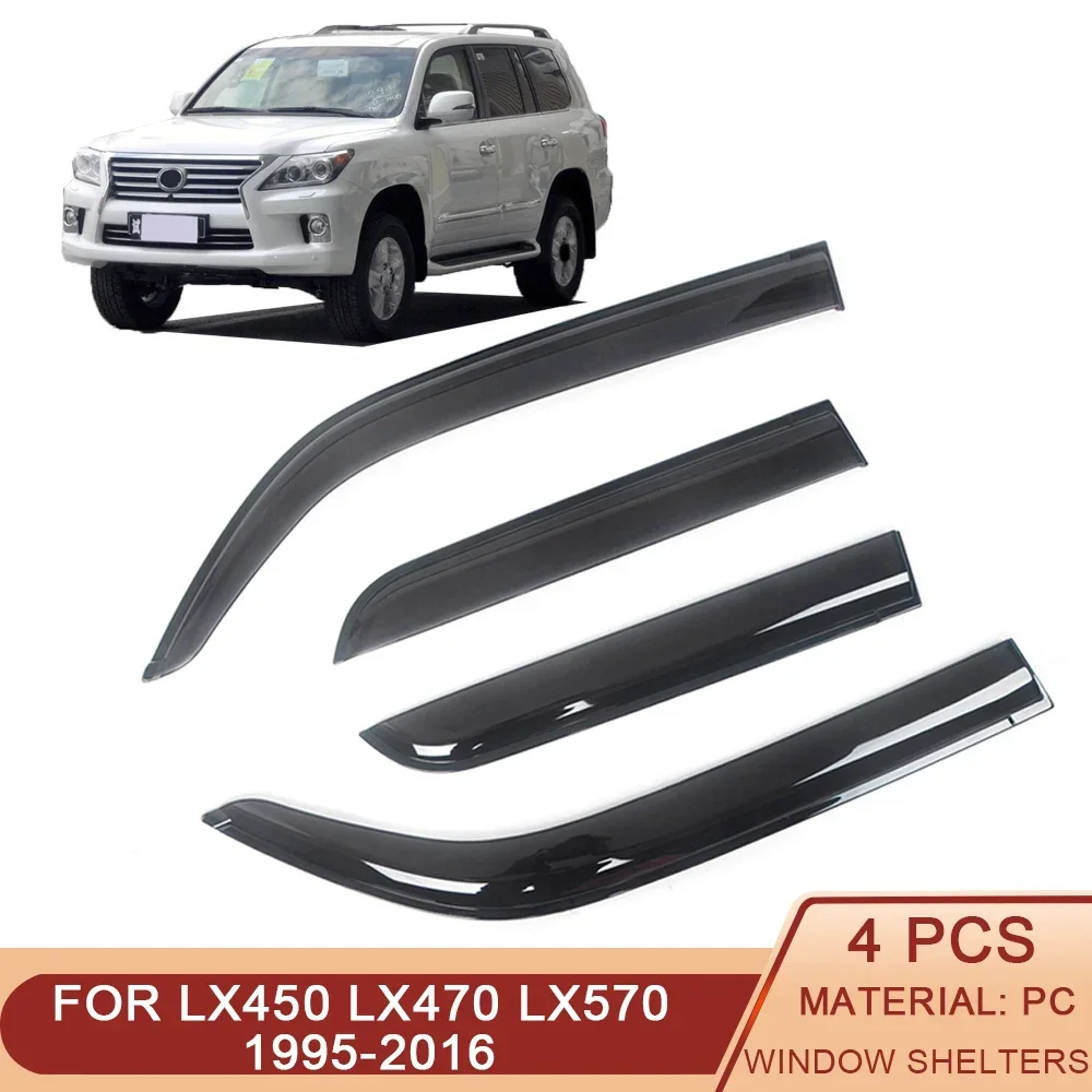 Для Lexus LX450 LX470 LX570 1995-2016 черный тонированный козырек на боковое окно автомобиля, вентиляционные навесы, навесы, защита от дождя, дверной вентилятор