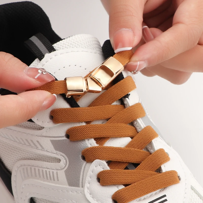 1 Pair No Tie Shoelaces for Sneakers Colour Elastic Shoe Laces Flat Children and Adults Easy To Install Lazy Shoelace Casual