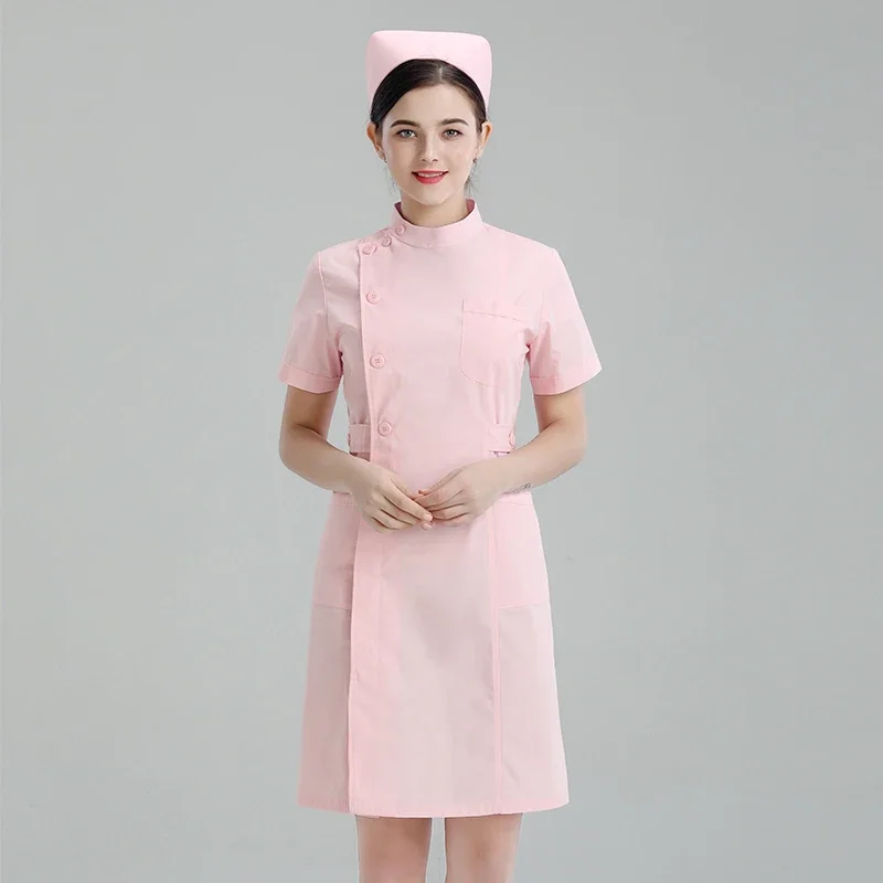 Uniformes médicaux Robe blanche pour femme, vêtements de travail vétérinaires, robe de médecin, veste d'automne, vêtements de spa pleine longueur, vêtements de beauté