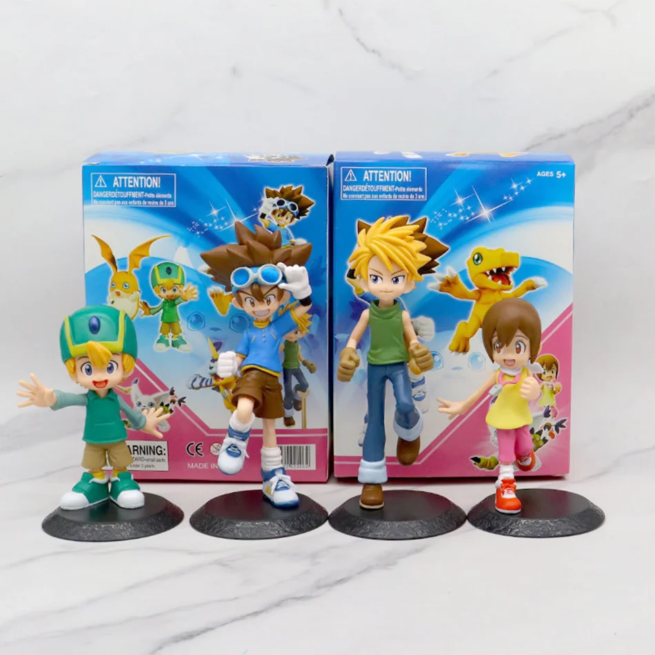 Anime Digimon Adventure Figure Yagami Taichishida Yamato Yagami Hikari Takaishi TakeruAction Model PVC Decorations Toys Gifts