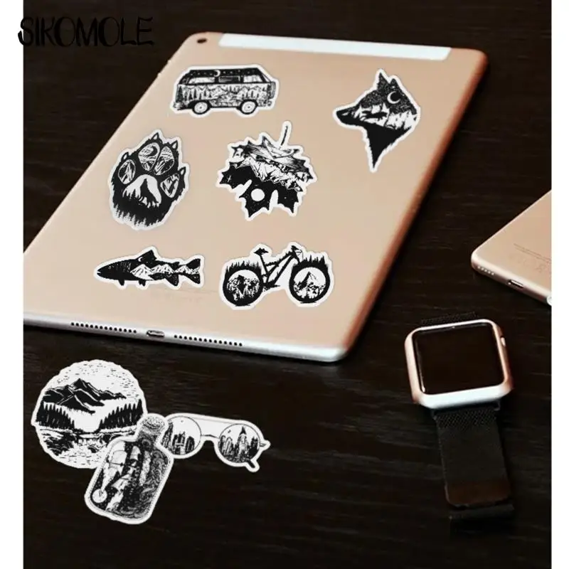 10/30/50PCS Creative Black And White Gothic Sticker Punk Style For Suitcase Notebook Skateboard Fridge Laptop Decals Sticker F5