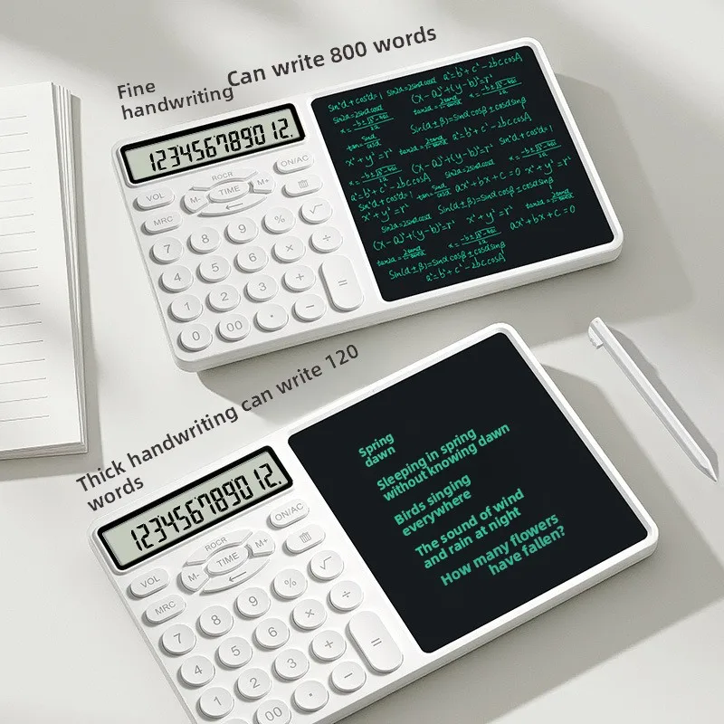Large Screen Fine Handwriting Calculator Writing Tablet, New Voice Enabled Multi-functional for Office Use