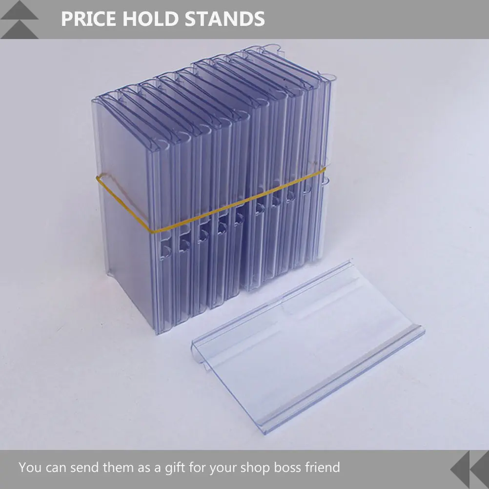 

30Pcs Hook Labels Plastic Price Tags Simple Design Shelf Label Holders for Commercial Display Use Plastic Sign Labels