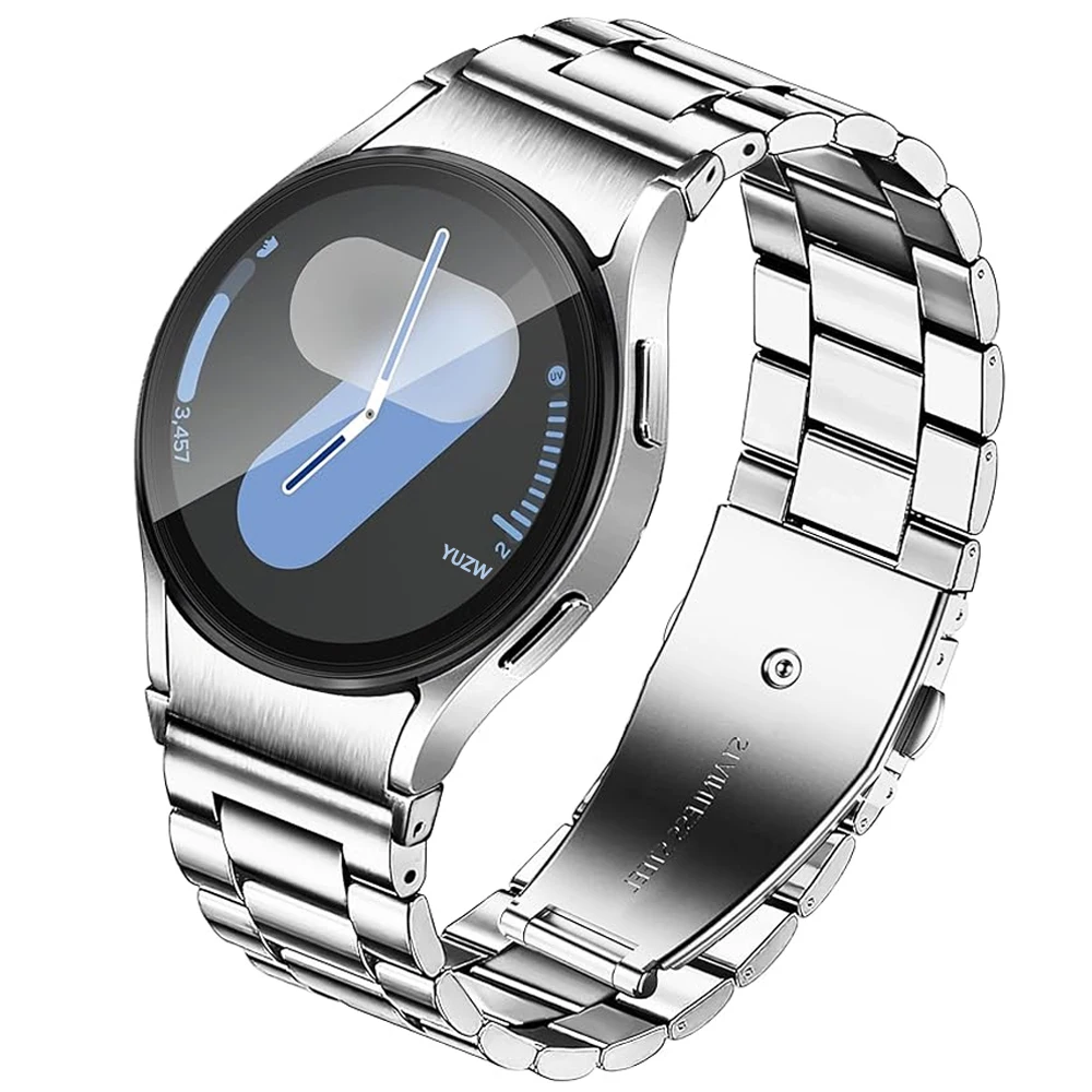 Metall-Edelstahlarmband für Samsung Galaxy Watch 7 FE 6 5 Pro 4 Classic Offizielles Band-Ersatzarmband 47 mm 45 mm 44 40 mm