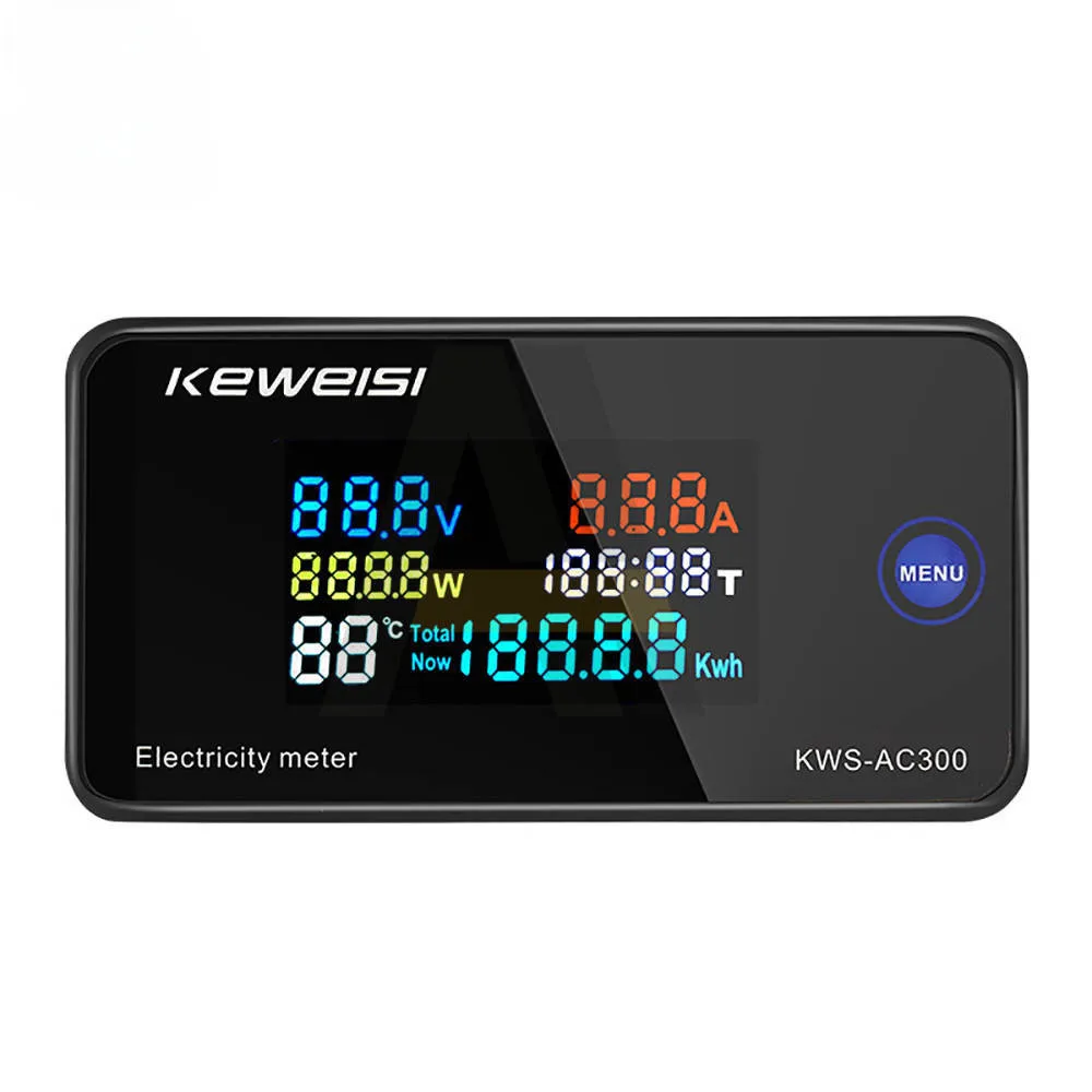 KWS-AC300 Digital Voltmeter AC 50-300V Voltage 6 in 1 Power Energy Meter LED AC Wattmeter 0-10/100A Ampermeter Power Detector