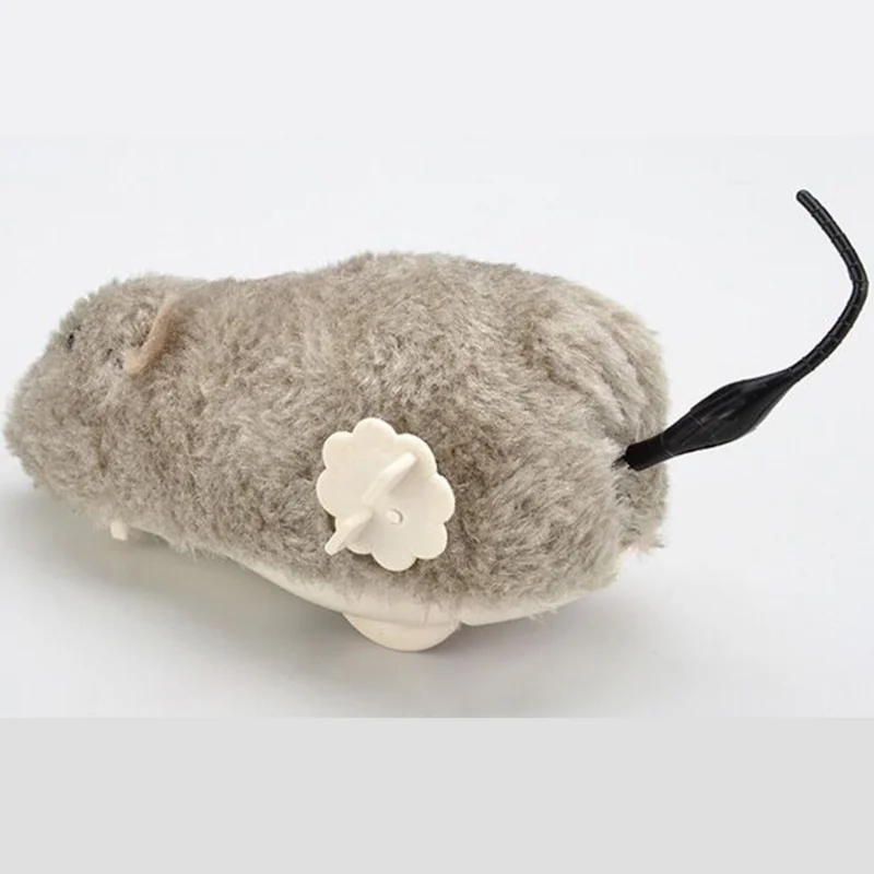 Hot Creative Funny Clockwork Spring Power Plush Mouse Toy Cat Dog Playing Toy Mechanical Motion Rat Pet Accessories