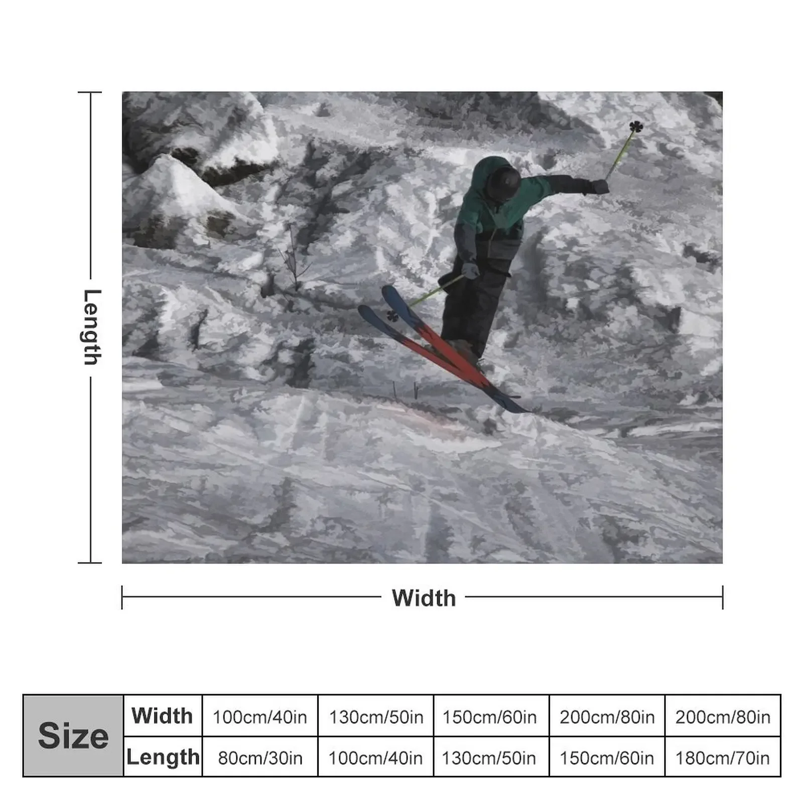 Mountain Air- Skier Throw Blanket valentine gift ideas Furrys Sleeping Bag Blankets