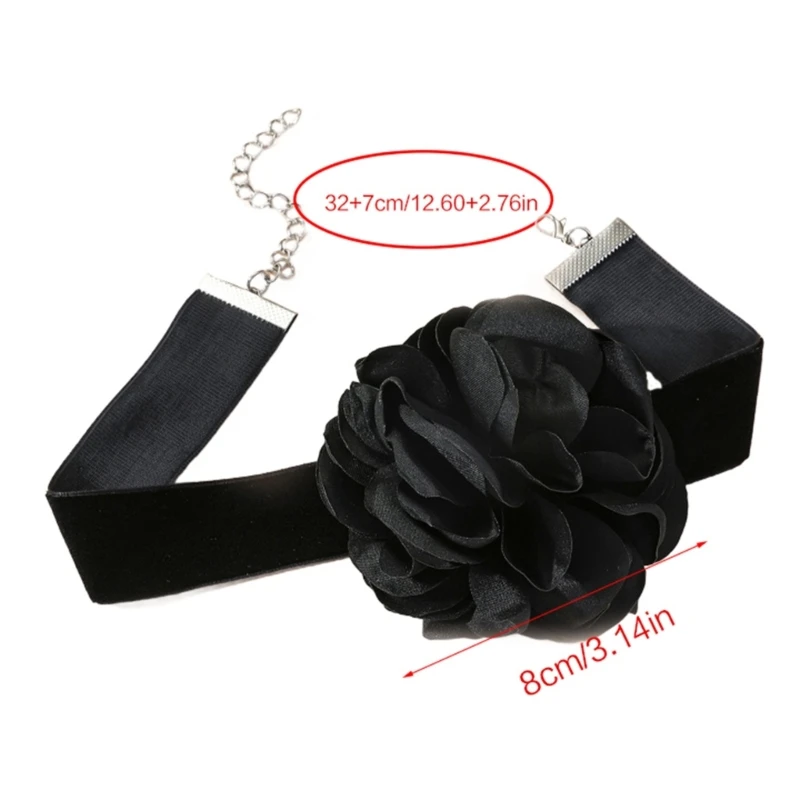 652f Garufk Rose Gara Goth Goth Flower Charkar Colar Vintage Colar Colar