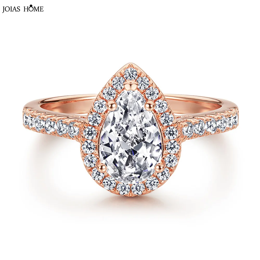 Joiashome S925 Set With 1.5 Carat Pear-shaped Drop-shaped Moissanite Ring With GRA Certificate