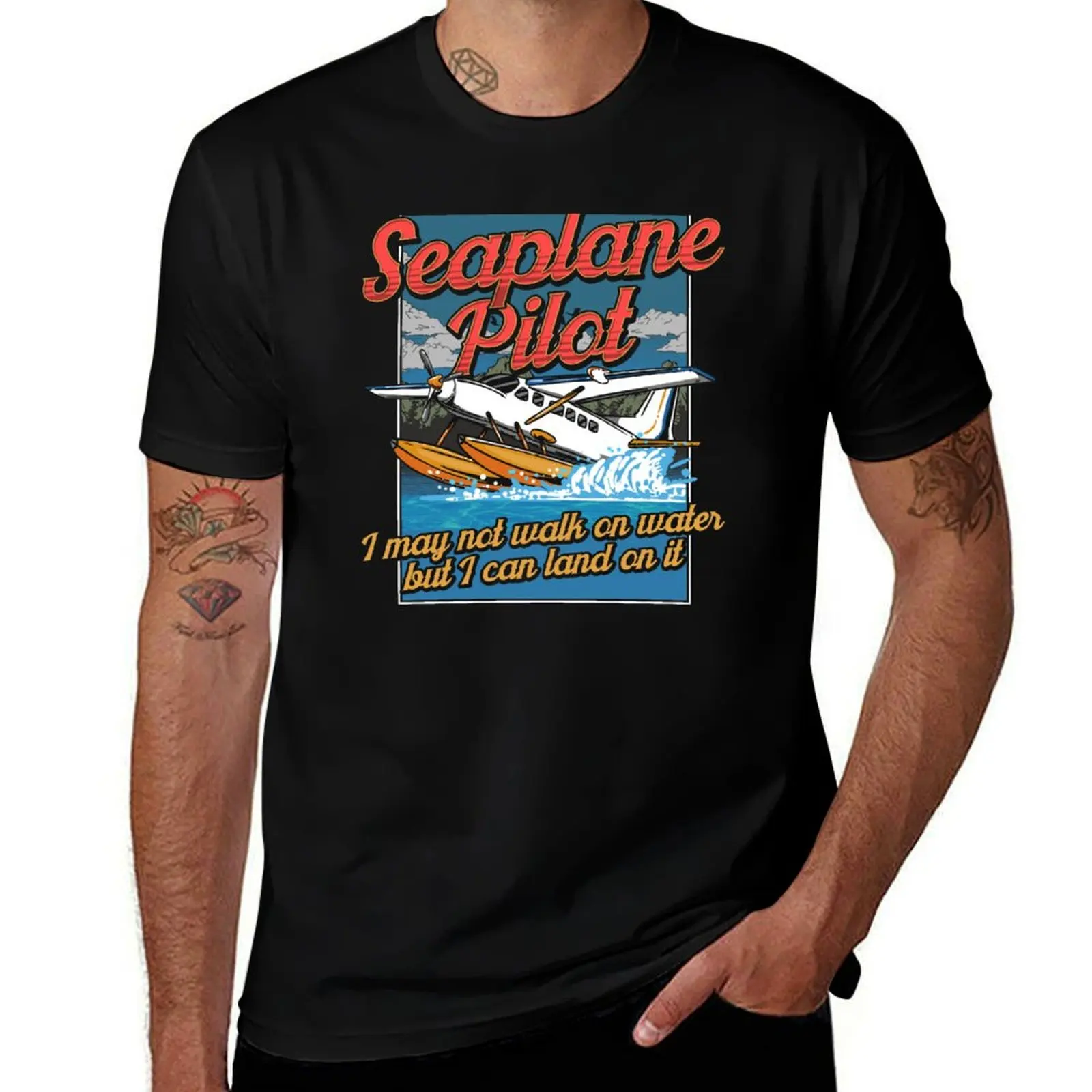

Seaplane Pilot Loves Flying Pilots License Gift T-Shirt t shirts for man pack cotton man t shirt cotton T-Shirt