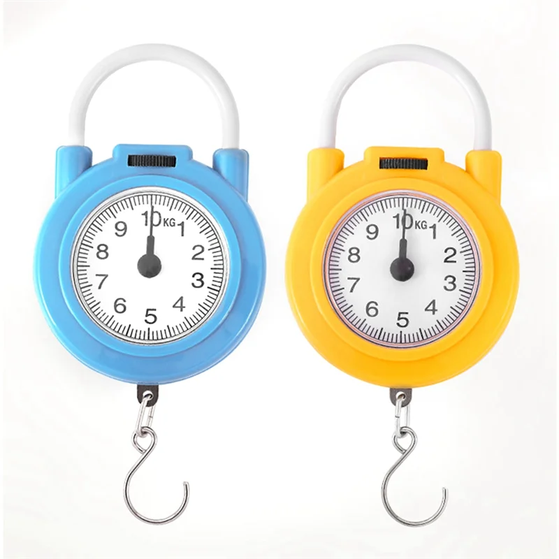 10Kg Portable Mechanical Dial Scale Hanging/Kitchen Scale Hanging Hook Multi-Purpose Scale for with Tape Meas Yellow