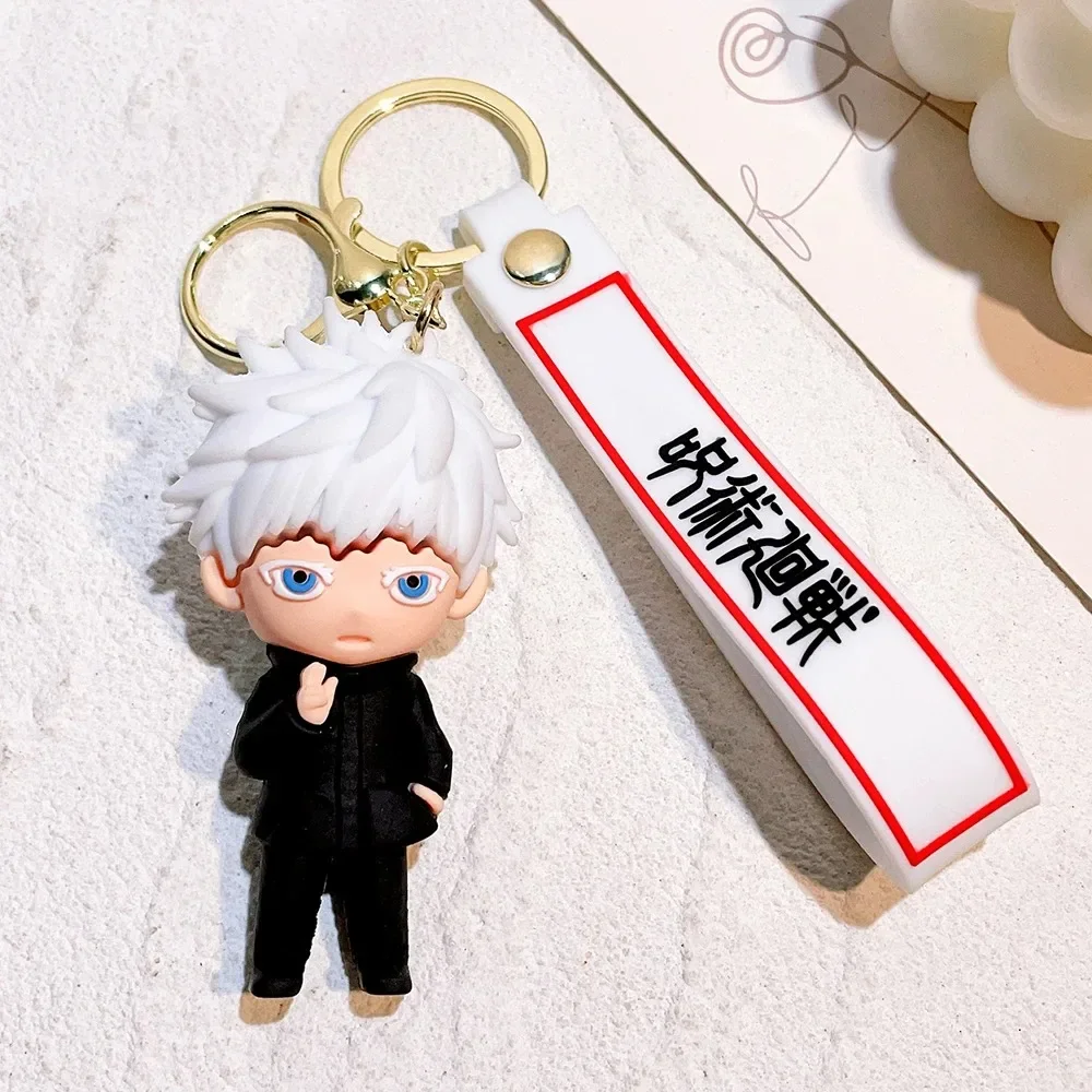 Anime jujutsu kaisen cosplay chaveiro gojo itadori fushiguro kugisaki sukuna kawaii boneca chaveiros para saco pingente chave titular