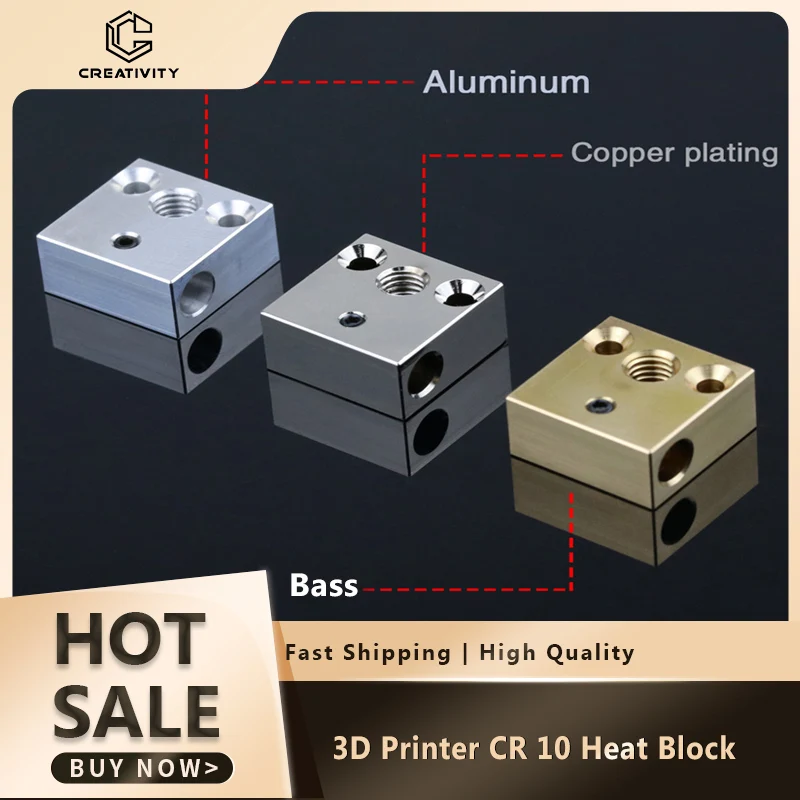 

CR 10 медный тепловой блок, латунный нагревательный блок для CR10 Ender 3 Hotend MK8 сопла экструдера, строительный блок обогрева, J-head Hotend