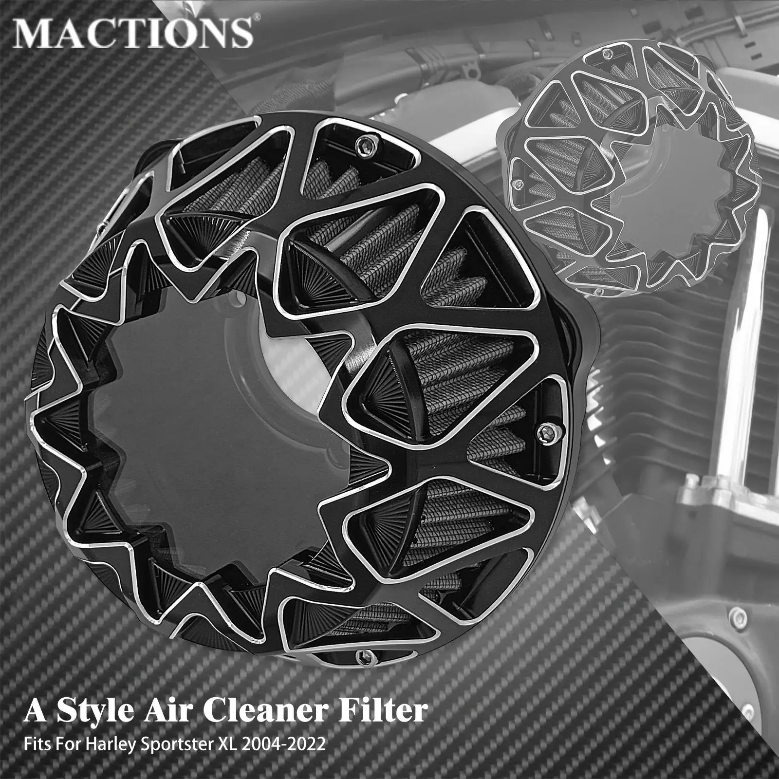 

Motorcycle Air Filter Intake Cleaner Filter For Harley Sportster XL883 1200 72 48 Super Low Custom Iron XR 2004-2023 Accessories