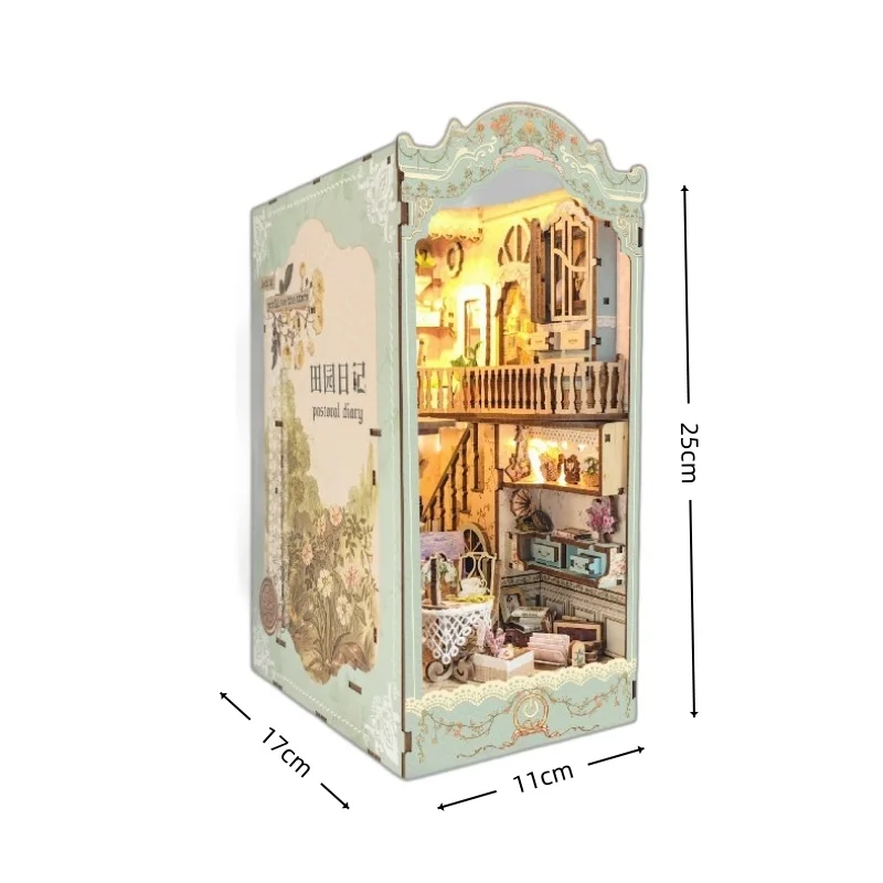 OUZEY ชุดประกอบบ้านไม้จิ๋ว 3 มิติ สไตล์ชนบท ของขวัญสุดเก๋สำหรับวัยรุ่น