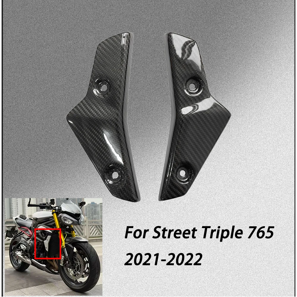 Carbon Fiber Decorate Motorcycle Radiater Covers Side Panels Radiator guard For Triumph Street Triple 765 2021-2022